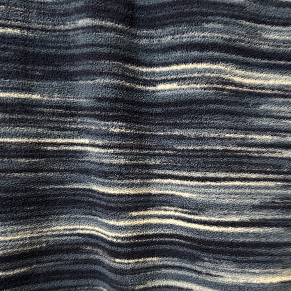 Lands End Striped Navy Quarter-Zip Pullover - Picture 3 of 3